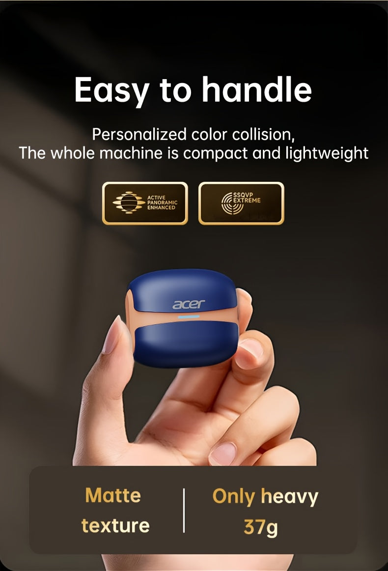 Auriculares Bluetooth | Auriculares inalámbricos Acer OHR548 con cancelación de ruido de mar profundo de 52 dB, diseño intrauditivo, tecnología