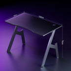 Mesa de trabajo para oficina, estaciones de trabajo para ordenador, escritorio de juego para ordenador en forma de A, estaciones de trabajo para escritorio de oficina con superficie de fibra de carbono, mesa de PC resistente para juegos y oficina, negro,