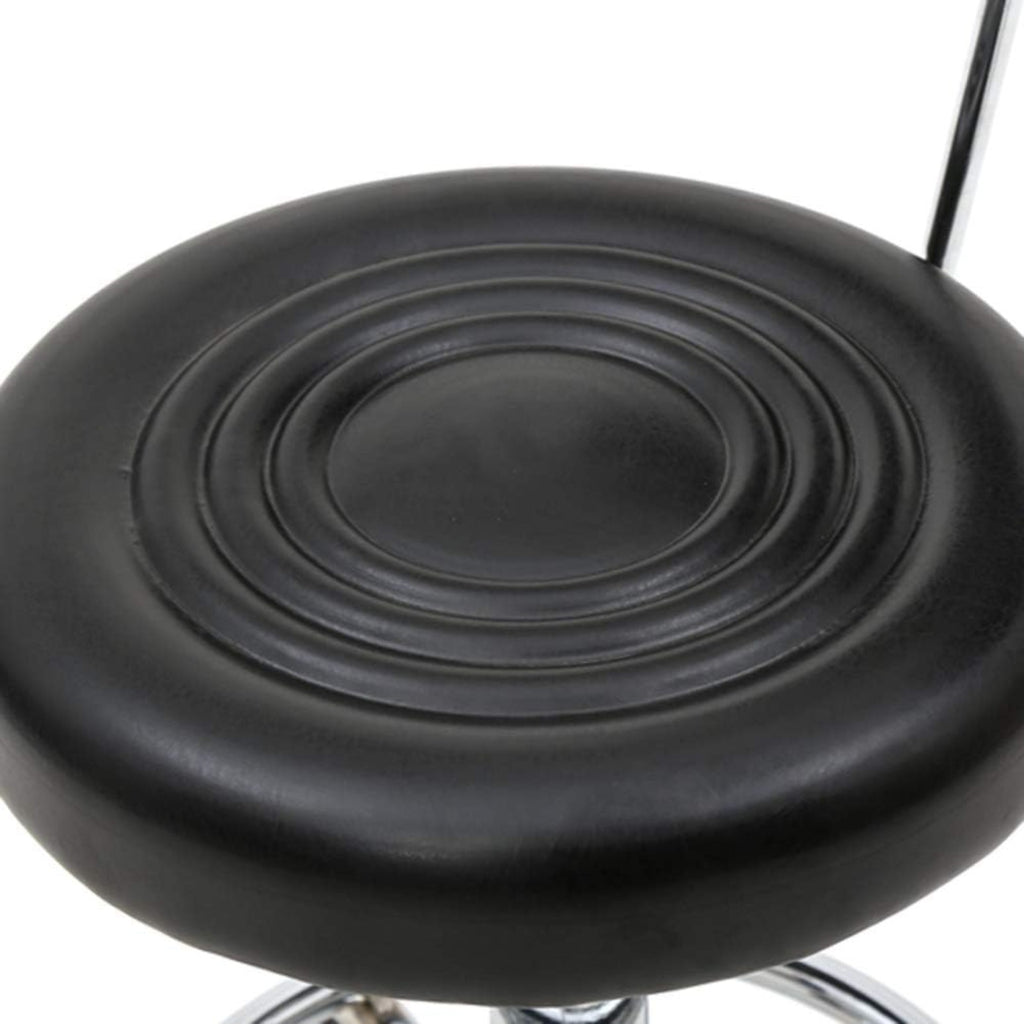 Taburete de oficina Bonnlo | Rodante, giro de 360°, altura ajustable, material de PVC, forma redonda, respaldo negro para estudio de uñas, salón de belleza, spas y oficinas