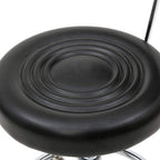 Taburete de oficina Bonnlo | Rodante, giro de 360°, altura ajustable, material de PVC, forma redonda, respaldo negro para estudio de uñas, salón de belleza, spas y oficinas