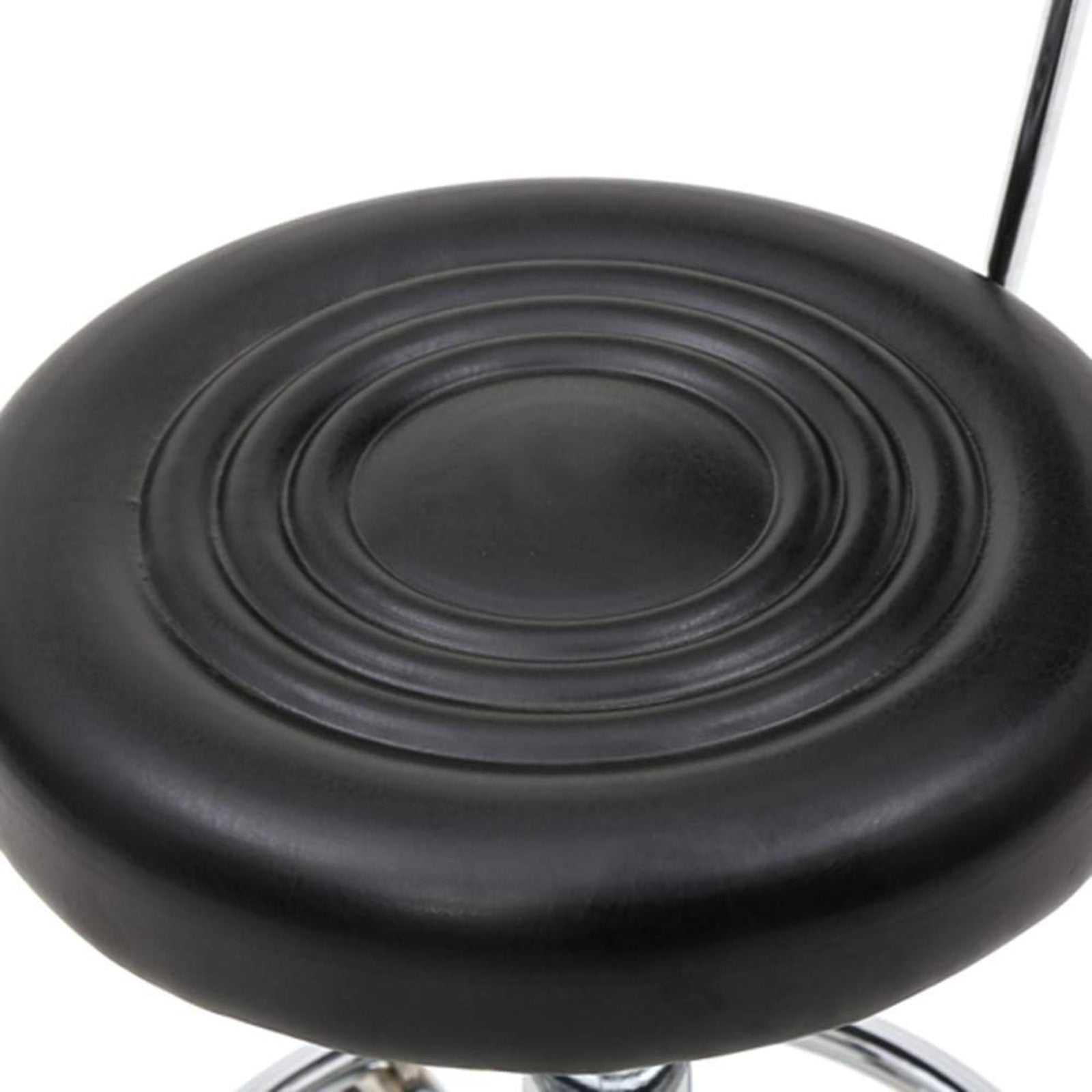 Taburete de oficina Bonnlo | Rodante, giro de 360°, altura ajustable, material de PVC, forma redonda, respaldo negro para estudio de uñas, salón de belleza, spas y oficinas