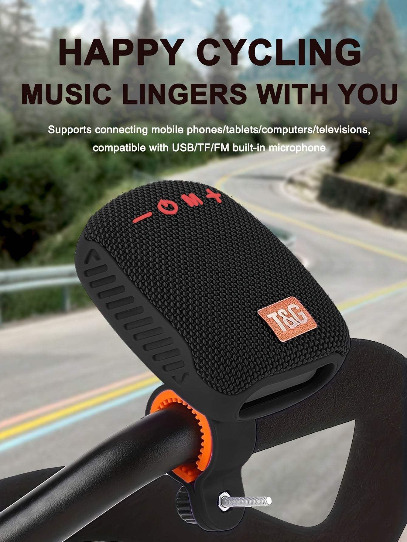 Altavoz Bluetooth | Altavoz sin varillas portátil para ciclismo al aire libre T&G TG392 | Altavoz para bicicleta y motocicleta | Alcance sin