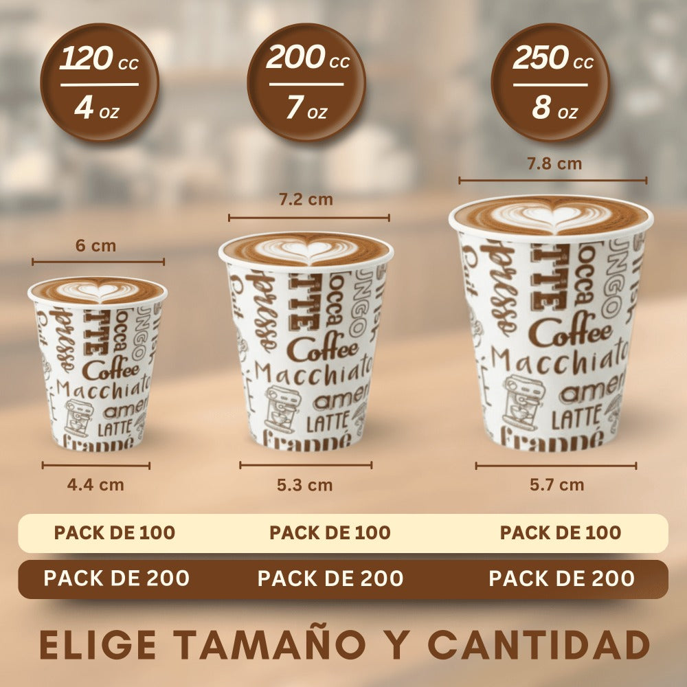 Vasos Cafe Desechables - Vasos Cartón Para Llevar Bebidas Calientes en Hostelería, Eventos y Catering - LAN&LAN