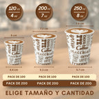 Vasos Cafe Desechables - Vasos Cartón Para Llevar Bebidas Calientes en Hostelería, Eventos y Catering - LAN&LAN