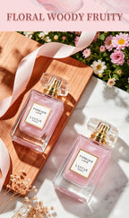 LASTAR Paris Forever Love Perfume 1.86 oz, Aroma Romántico Floral con Rosa, Jazmín, Vainilla y Pachulí, Fragancia Suave y Fresca, Duradera, Elegante Botella de Vidrio Rosa con Tapa Dorada, Regalo Perfecto para Fiestas/Vacaciones para Mujeres
