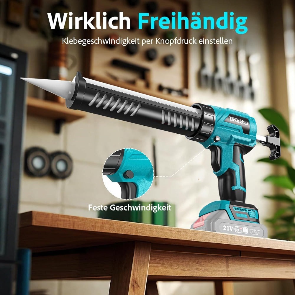 Pistola de cartuchos eléctrica compatible con batería Makita de 18V, para decoración del hogar con 4 velocidades ajustables, jeringa de silicona profesional para batería para cartuchos de 300ml (sin batería)