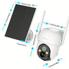 Cámara de seguridad PTZ Wifi para exteriores Laxihub, seguimiento automático, cámara de vigilancia CCTV con audio, visión nocturna a color, detección humana con IA, audio bidireccional, cámara de seguridad inalámbrica de 2.4Ghz, cámaras de seguridad para