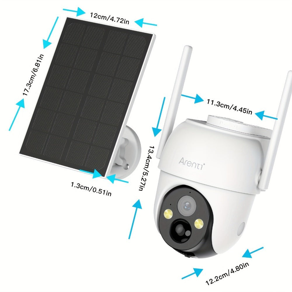 Cámara de seguridad PTZ Wifi para exteriores Laxihub, seguimiento automático, cámara de vigilancia CCTV con audio, visión nocturna a color, detección humana con IA, audio bidireccional, cámara de seguridad inalámbrica de 2.4Ghz, cámaras de seguridad para