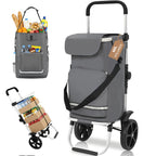 Carrito de compras plegable ajustable plegable | Supermercado camping y transporte diario