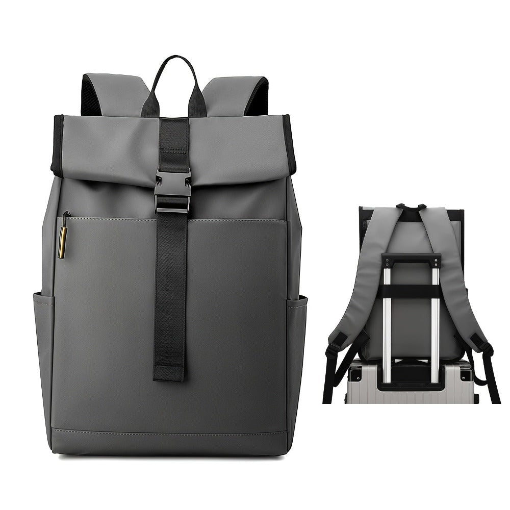 Mochila de viaje de moda para mujer y hombre, mochila escolar universitaria ligera con parte superior enrollable, con cremallera antirrobo, mochila sencilla de día para deportes y viajes al aire libre