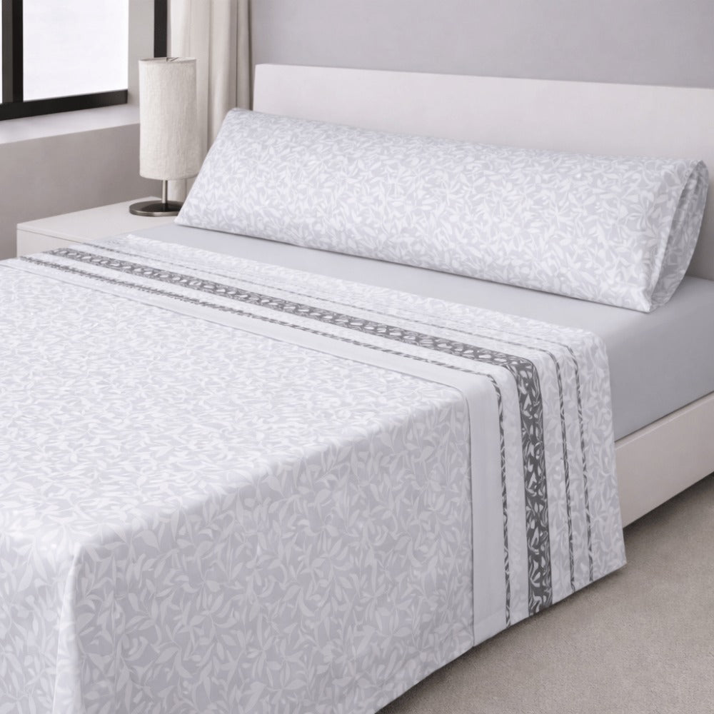 Juego de sábanas de verano de 3 piezas, diseños estampados de microfibra suave al tacto para todo tipo de camas con funda de almohada a juego para uso diario en el hogar, hoteles, invitados y residencias (Sábana ajustable, Sábana encimera / Sábana lisa y