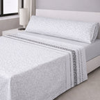 Juego de sábanas de verano de 3 piezas, diseños estampados de microfibra suave al tacto para todo tipo de camas con funda de almohada a juego para uso diario en el hogar, hoteles, invitados y residencias (Sábana ajustable, Sábana encimera / Sábana lisa y