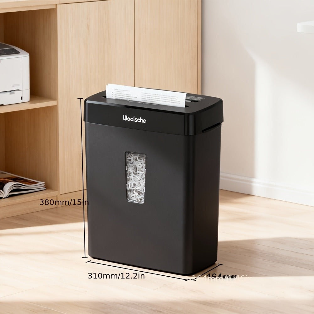 Destroyedor de Archivos Automático de 10 Hojas con Corte en Cruz - Seguridad P-4 para Documentos Confidenciales y CDs | Contenedor Anti-Atascos de 12.98 L | Compacto para Oficina en Casa y Espacios Pequeños | Marca: WOOLSCHE