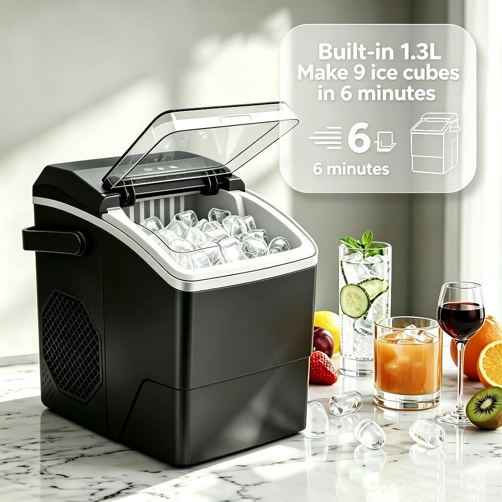 Fabricante de hielo comercial de doble uso con diseño de tapa transparente, refrigeración eficiente, duradero, ideal para restaurantes y bares, perfecto para cocinas de oficina