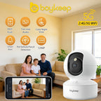 1pc Cámara de Vigilancia Wifi de Doble Banda 1296P, Alertas Inteligentes, Audio Bidireccional, Visión Nocturna a Color, Detección de Movimiento de Paquetes de Vehículos y Mascotas