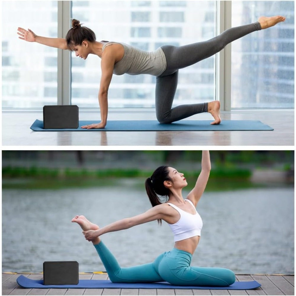 4pc - Bloque de yoga de alta densidad - ladrillo de soporte sólido de yoga negro / Rosa / verde / morado / negro, ladrillo de yoga universal para hombres y mujeres, ladrillo de yoga ligero de 500g, adecuado para fitness, baile, estiramiento, peso ligero,