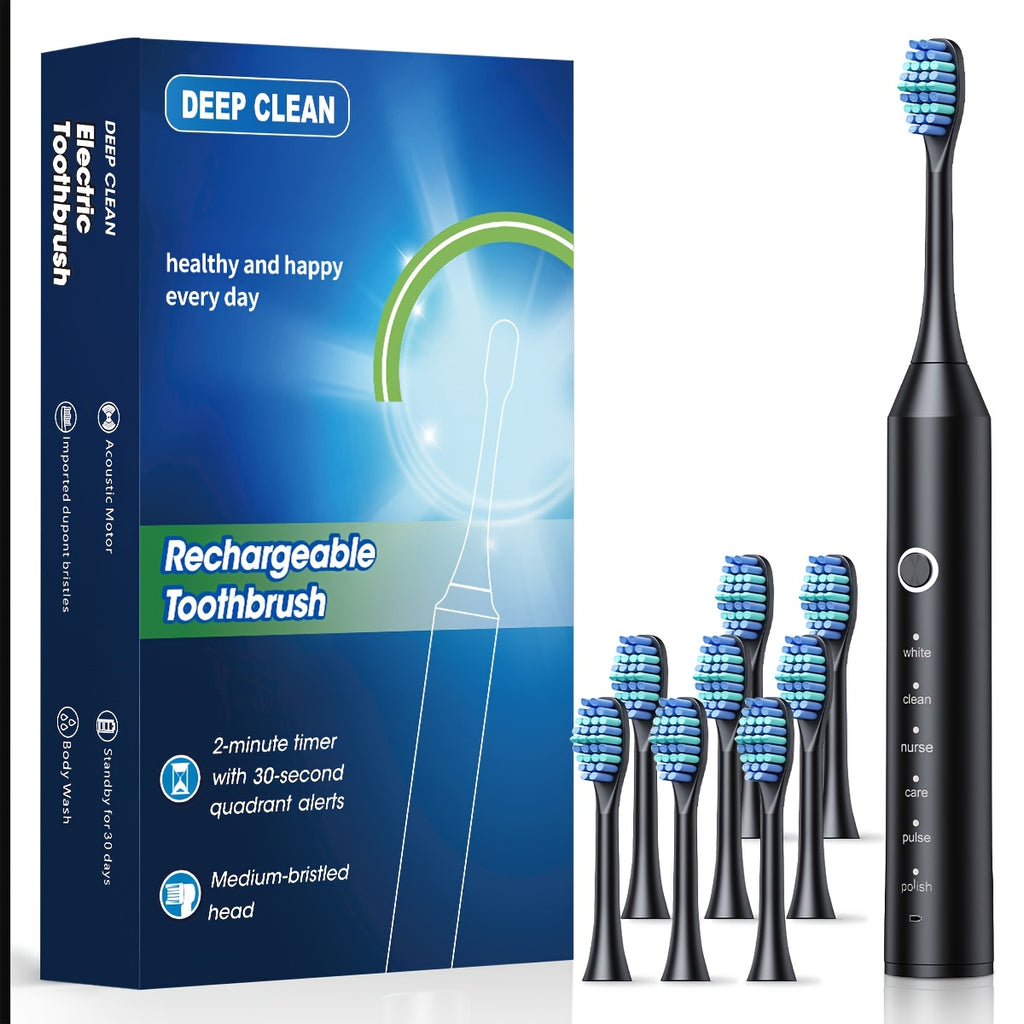 Cuidado bucal | Cepillo de dientes eléctrico inteligente para adultos con 6 modos de limpieza (limpieza profunda, blanqueamiento, cuidado de