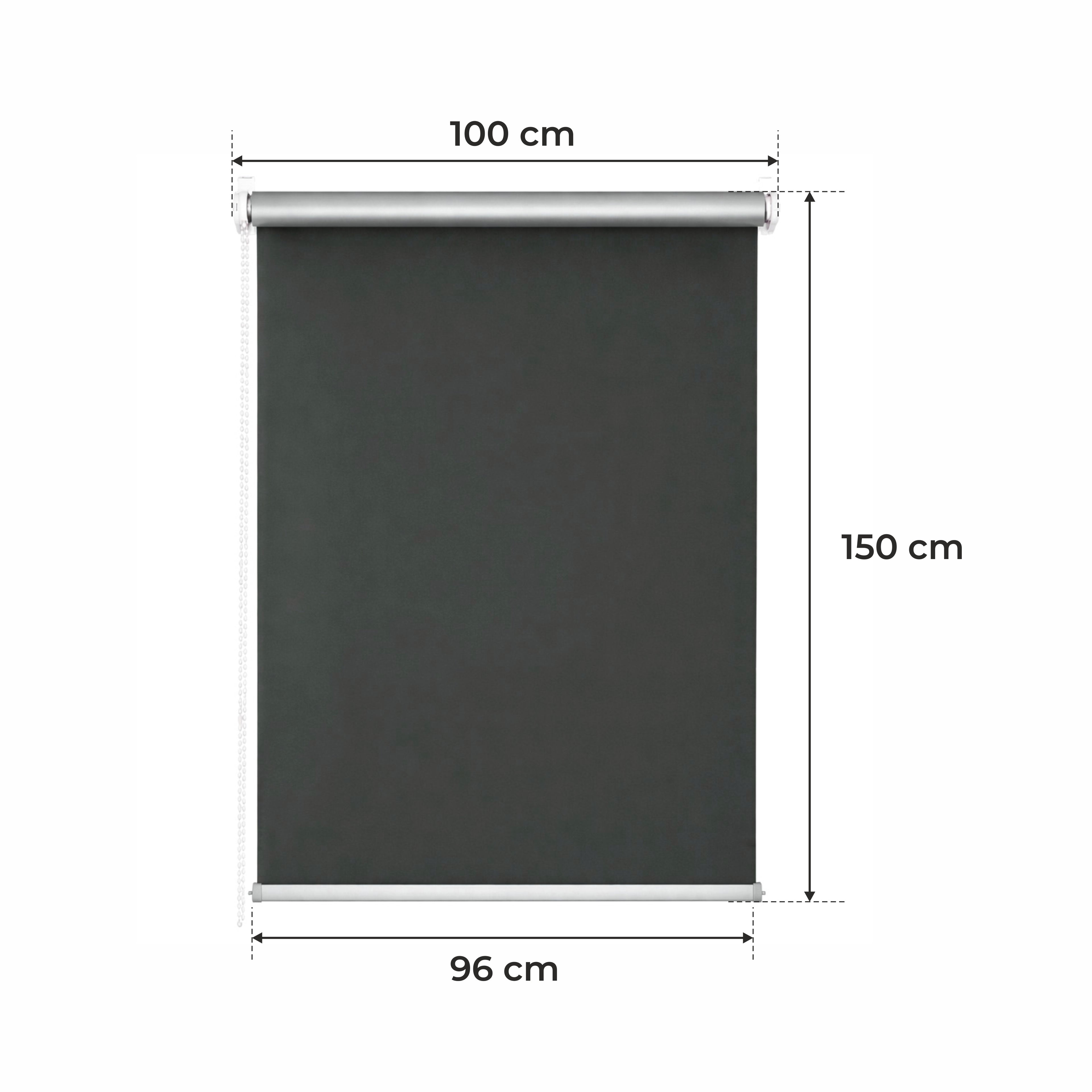 Persiana Térmica Enrollable • Grafito • 32 Tamaños • BOJANEK TERMO • Soportes Ajustables • Instalación en Ventana Sin Taladro • Mecanismo de Cadena • Protección Solar y Térmica • Ideal para Sala, Dormitorio, Cocina, Oficina • Persiana Térmica Blanca Día y