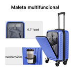 Una Maleta Cabina 55x35x20 Cm. , Equipaje Rígido Expandible De Material ABS, Con Ruedas Giratorias Desmontables Y Cerradura De Combinación, Que Cumple Con La Norma De Equipaje De Mano De 55x40x20 Cm. Ideal Para Adolescentes, Imprescindible Para Viajes En