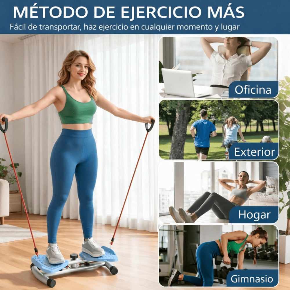 Equipo de fitness giratorio de cintura para uso doméstico, quemador de grasa abdominal, equipado con bandas de resistencia, tabla de ejercicios silenciosa y antideslizante para entrenamiento de core, piernas y glúteos (capacidad de peso 136 kg - rosa - mo