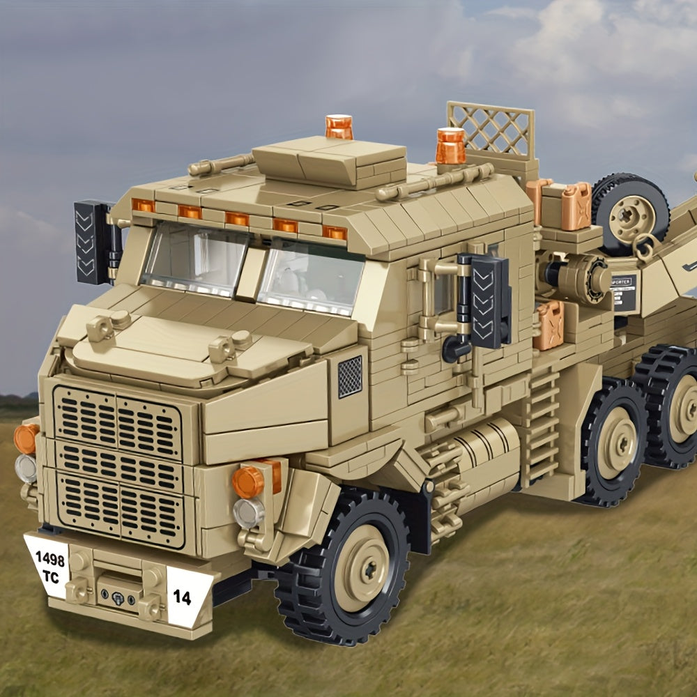Set de bloques de construcción de vehículo pesado de transporte de tanques de 3482 piezas, modelo de construcción de vehículo de transporte blindado MOC, exhibición de colección para adultos, regalo para entusiastas de modelos de tanques 628015