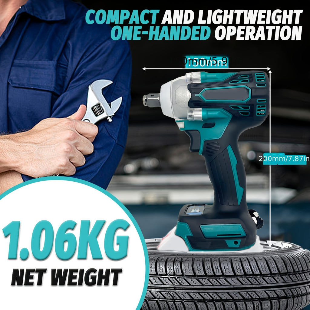 Llave de impacto inalámbrica de 420 Nm para tuercas coche y neumáticos | diseño funcional