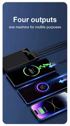 Power Bank de Alta Capacidad 50000mAh con Carga Súper Rápida, Interfases USB/Type-C/Micro, Equipado con Lámpara LED y Pantalla de Nivel de Batería. Adecuado para Cargar Rápido iPhone y Dispositivos Android. Fuente de Energía de Emergencia