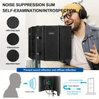 Aokeo Filtro Anti Pop, Escudo de Aislamiento para Micrófono de Estudio, Filtro Pop. Absorbe y Filtra el Sonido. Compatible con Blue Snowball y Cualquier Micrófono de Condensador (AO-505 con Soporte)