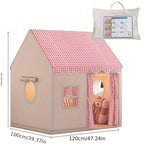 Tienda de campaña estilo casa a cuadros rosa y blanco - Casa de juegos extra grande para interiores y exteriores para niños | Se pliega para un fácil almacenamiento | Casa a cuadros rosa grande | Regalo perfecto para vacaciones y cumpleaños para niños y n