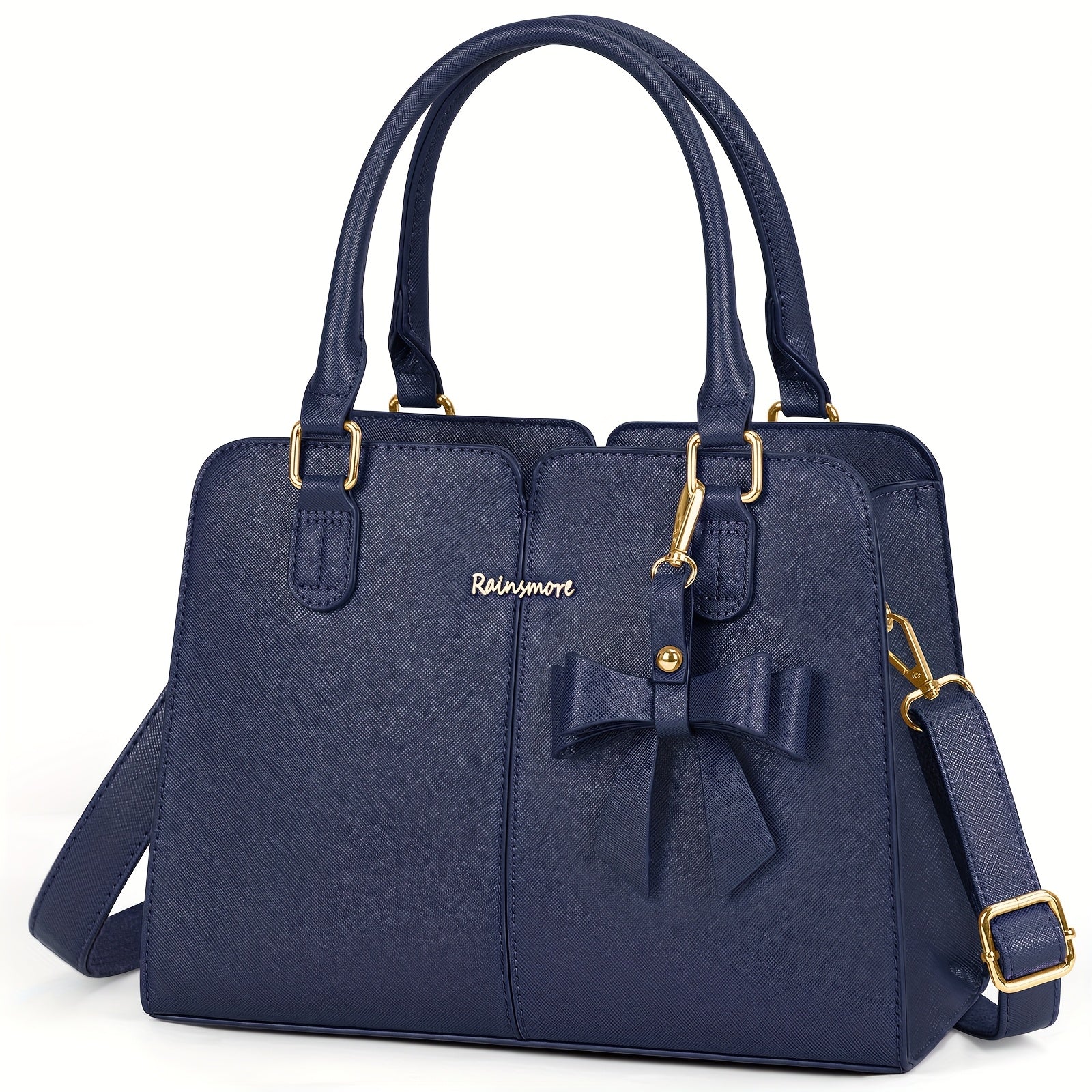 RAINS MORE Bolso de Mano Mediano para Mujer de Cuero Sintético, Bolso de Moda Antirrobo para Mujer, Bolso de Hombro, Bolso Cruzado, Adecuado para el Trabajo, Negocios y Ocio