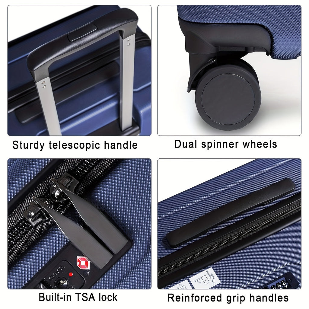 Maleta de Viaje Expandible ABS para PC con Tapa Abatible y Cierre TSA, Spinner, Rígida y Ligera para Llevar a Bordo