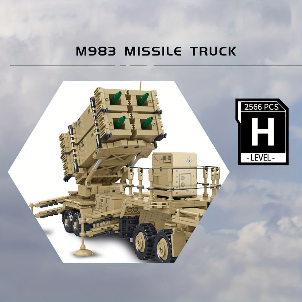 2566 piezas, Bloques de construcción de clip de coche cohete de la serie militar, Bloques de construcción militares de tecnología a gran escala MOC, Modelo de camión de juguete de exhibición de colección para adultos, Regalo para aficionados, 628014