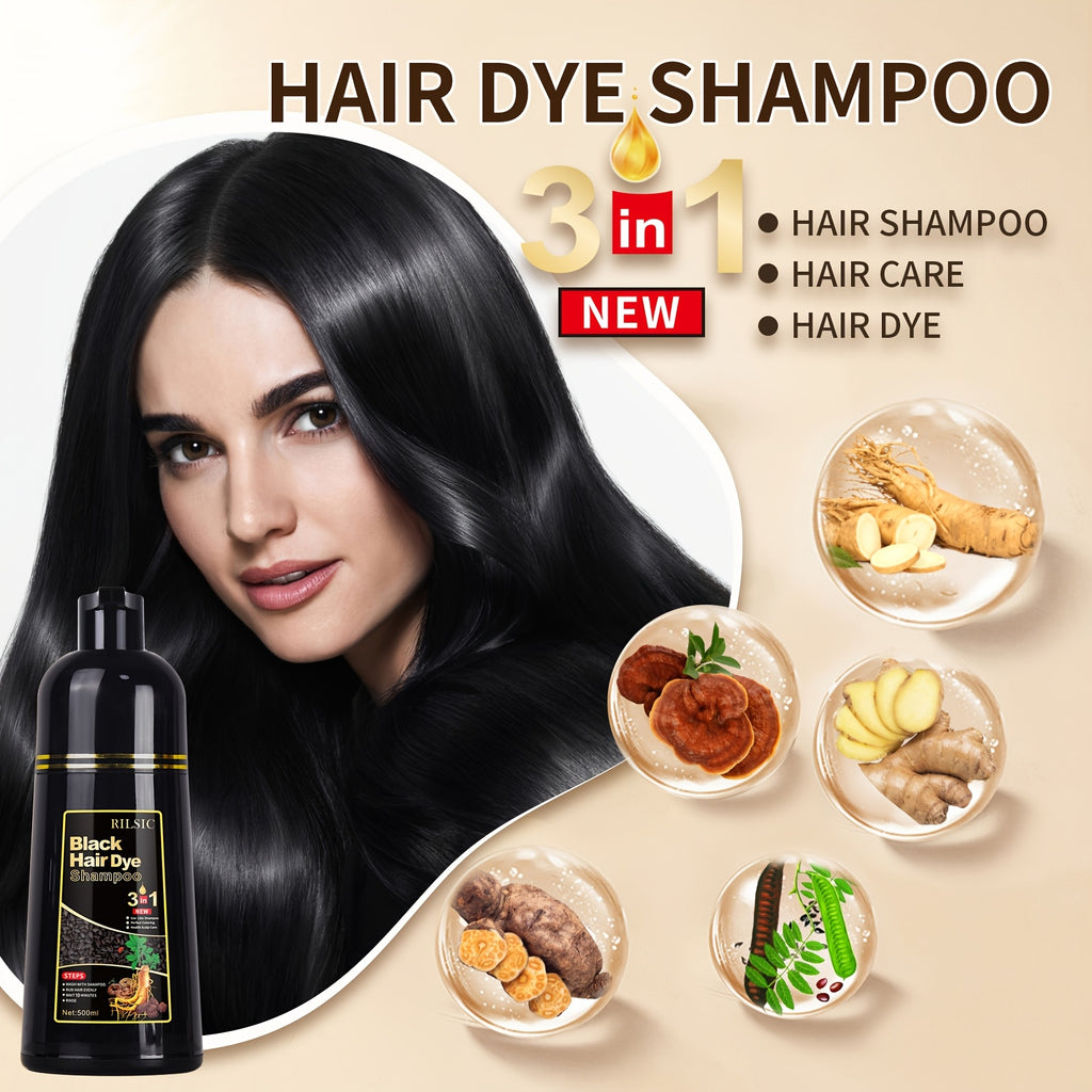 Set de Navidad Imprescindible: 3 Champú Tintorero, 3 en 1, Apto para Hombres y Mujeres, Tinte Instantáneo, 100% Cobertura de Canas, Resultados en Minutos, Para Ambos Sexos, Ingredientes Naturales, Fórmula Sin Amoniaco, Larga Duración 30 Días