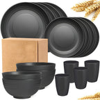 Juego de vajilla de 16/32 piezas, incluye platos, tazones y tazas, para el hogar, días familiares, camping, picnic, fiesta, suministros de cocina, complementos de vajilla