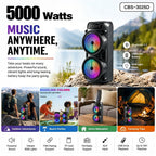 Altavoz Potente de 8000W, Caja de Karaoke Portátil con Luces RGB, Soporta Emparejamiento Estéreo TWS y Micrófono, Compatible con Tarjeta TF/USB MIC FM, Ideal para Fiestas, Exteriores, Camping, Pascua y Año Nuevo Chino