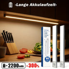 Luces LED para bajo mueble Setonr con carcasa de aleación de aluminio, luz con sensor de movimiento a pilas recargables para uso en interiores, luces magnéticas regulables para armario, iluminación inalámbrica para bajo mostrador para cocina, escaleras, d
