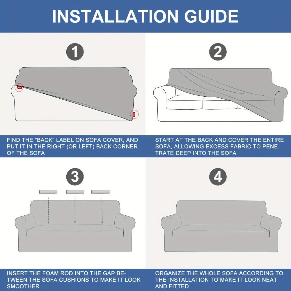 1 Funda Elástica para Sofá – Suave, Duradera, Antideslizante, Apta para Sofás de 1 a 4 Plazas, Lavable a Máquina, Resistente a Arañazos, Decoración Moderna para Sala de Estar, Dormitorio y Oficina