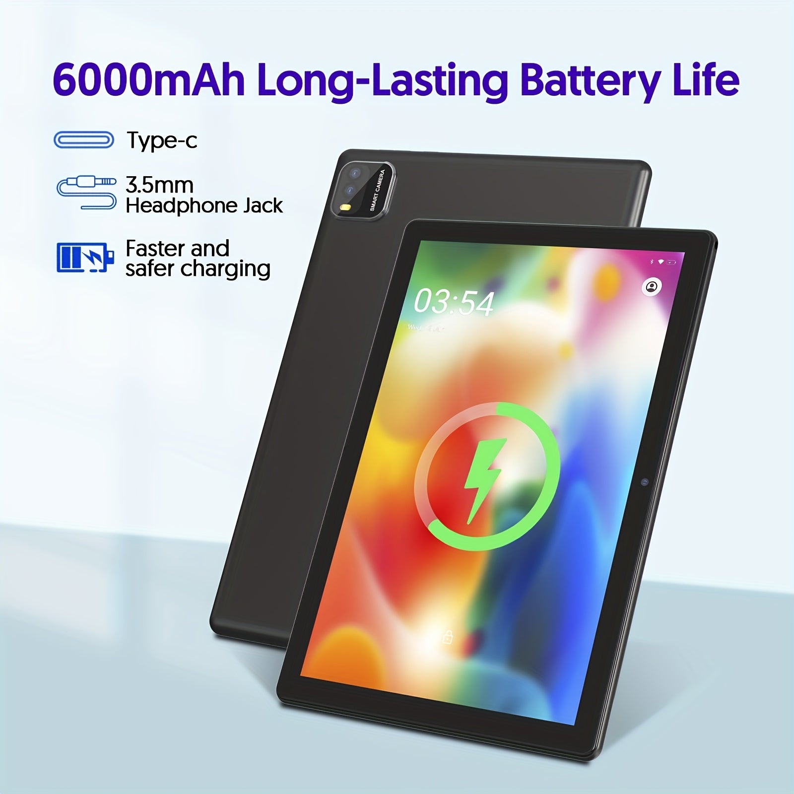 Tabletas Android | Tableta nueva con sistema Android 15, 10.1 pulgadas, 12 (3+9) GB de RAM, 64 GB de ROM + 1 TB de memoria ampliable, 2.0 + 8.0