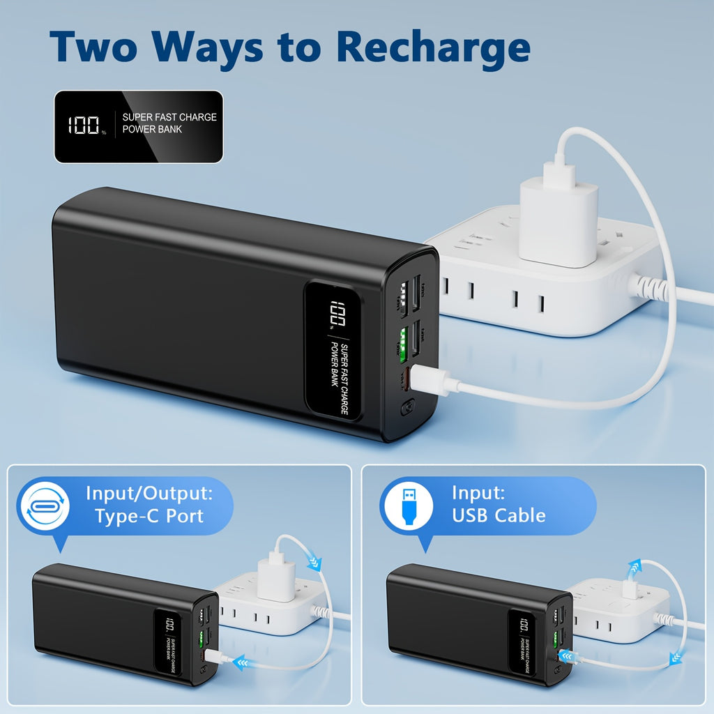 Power bank para carga durante viajes y uso diario | 30000 mAh y 22.5 W