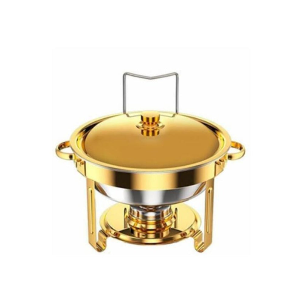 Enfriador de Alimentos de Acero Inoxidable Dorado 1/2/4/6, Contenedor de Catering para Buffet con Tapa para Boda/Banquete de Año Nuevo, Exclusivamente para Cocinar (exclusivamente para cocinar)