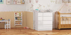 1 unidad de cajones de almacenamiento con 4 cajones grandes, puede usarse como organizador, cómoda, mueble para el hogar, con estantes extraíbles, puede ser mesa de noche, dormitorio, sala de estar, baño, blanco, 110x80x75 cm, decoración de Pascua, Regalo
