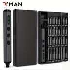 Destornillador Eléctrico, Kit de 68 en 1 con 64 Puntas Magnéticas, Herramienta Inalámbrica de Precisión para Reparación de Teléfono, Cámara y Laptop