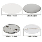 VEVOR 500 Juegos de Botones de 1.25 pulgadas (32 mm) para Máquina de Botones, Piezas para Creación de Insignias Redondas, Incluye Partes de Metal, Botones de Plástico/Metal, Película Transparente y Papel en Blanco para Regalos y Presentes