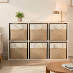 Contenedor de Almacenamiento Plegable con Asas, Cesta de Tela para Organizar Estantes, Gabinetes y Armarios; Robusto y Ligero para la Organización del Hogar, Cestas para Estantes