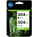 Cartucho de tinta | Cartuchos de Tinta 304XL (1*Negro, 1*Color) Paquete Combo de Repuesto para HP 304 XL, Compatible con HP DeskJet 3760 3762