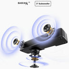 ULTIMEA 2.1ch Mini Barra de Sonido para TV, Barra de Sonido PC Todo en Uno para Juegos, Control por APP, Potencia Máxima 120W+Potencia Máxima 132W, Subwoofer Incorporado