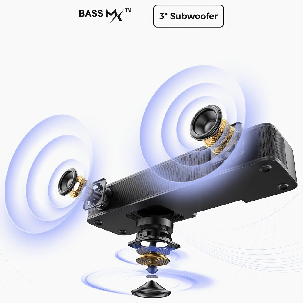 ULTIMEA 2.1ch Mini Barra de Sonido para TV, Barra de Sonido PC Todo en Uno para Juegos, Control por APP, Potencia Máxima 120W+Potencia Máxima 132W, Subwoofer Incorporado