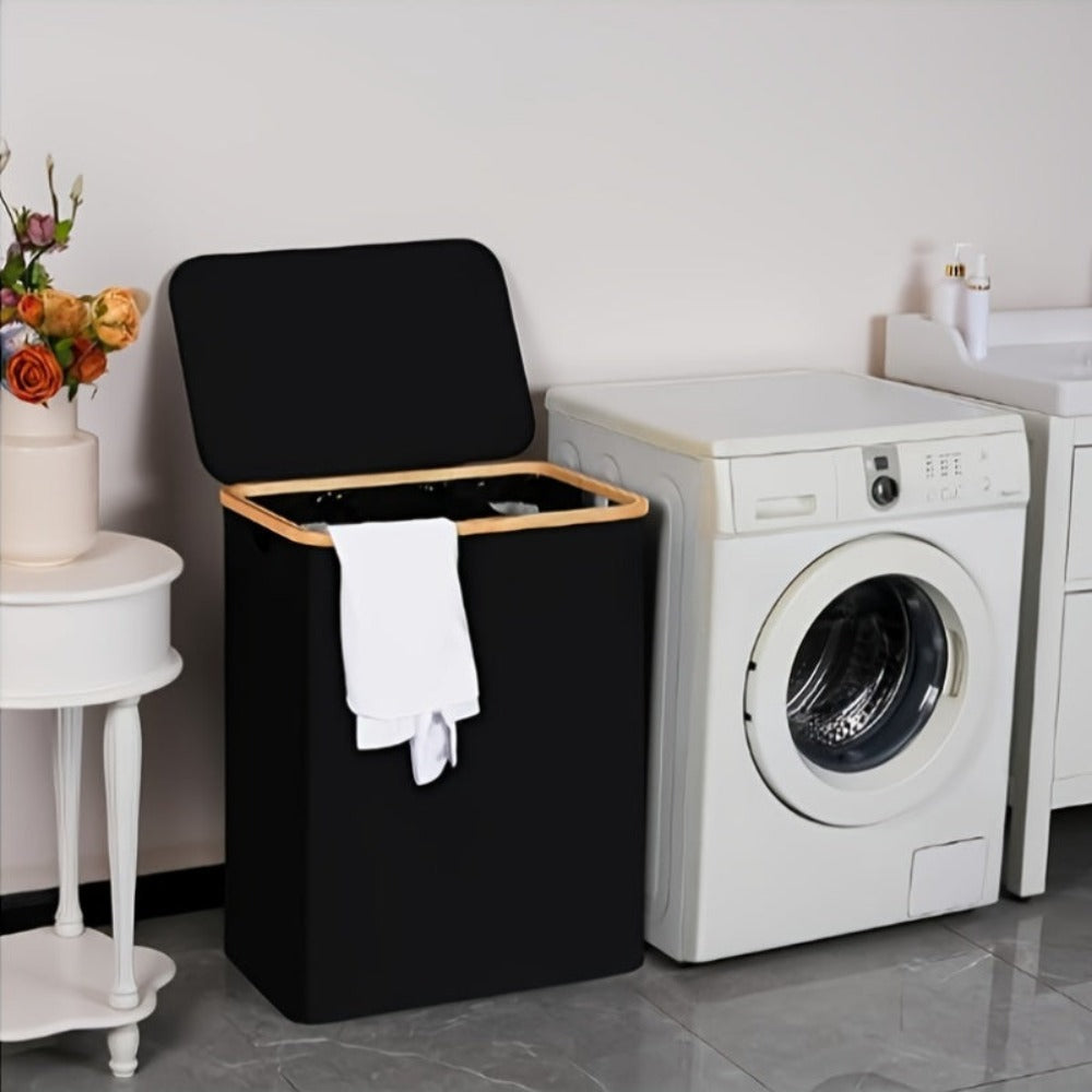Cesta de Ropa de 160L con Tres Bolsas Interiores Extraíbles. Ideal para Lavanderías, Dormitorios y Residencias. Incluye Cinco Etiquetas de Clasificación, un Gran Asistente de Almacenamiento en el Hogar