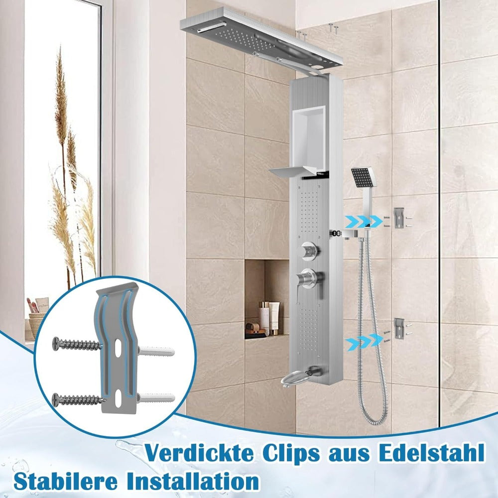 Sistema de ducha 5 en 1 para baño ducha de lluvia y masaje | acero inoxidable