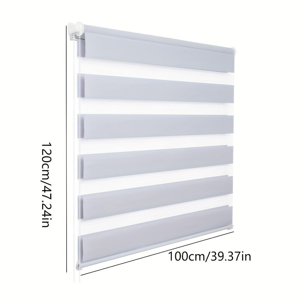 2 Piezas de Persianas Doble Rodillo - Semi-Transparentes y Opacas, Fácil Instalación Sin Taladro, 100% Poliéster, Diseño Lateral para Dormitorio, Sala o Baño, Decoración Hogareña Fácil de Limpiar, Estilo Clásico, Material Duradero, Persianas Ajustables pa